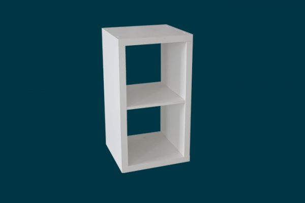 Flexi Storage Clever Cube 1 x 2 Cube White Storage Unit isolated