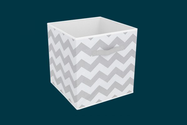 Flexi Storage Clever Cube Compact Fabric Insert Cool Grey Chevron isolated