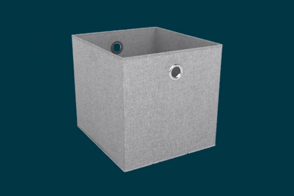 Flexi Storage Clever Cube Premium Fabric Insert Woven Silver isolated