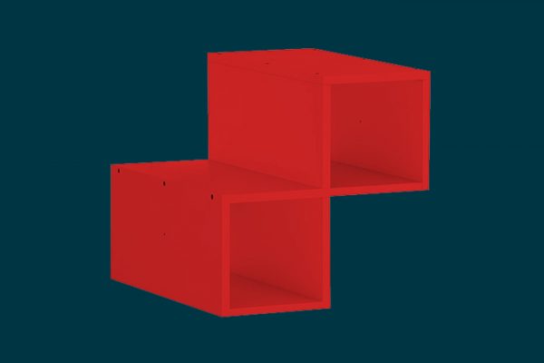 Flexi Storage Clever Cube Timber Insert Divider Red isolated