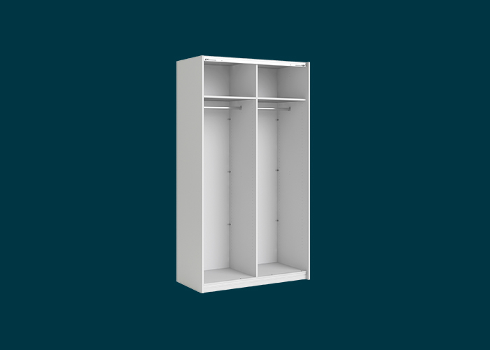 Sliding Wardrobe 2 Door Frame White Flexi Storage