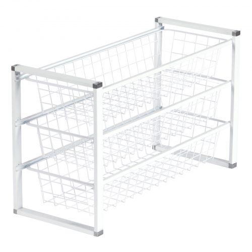 Flexi Storage Home Solutions Half Width Wire Basket 1 Runner 85mm isolated