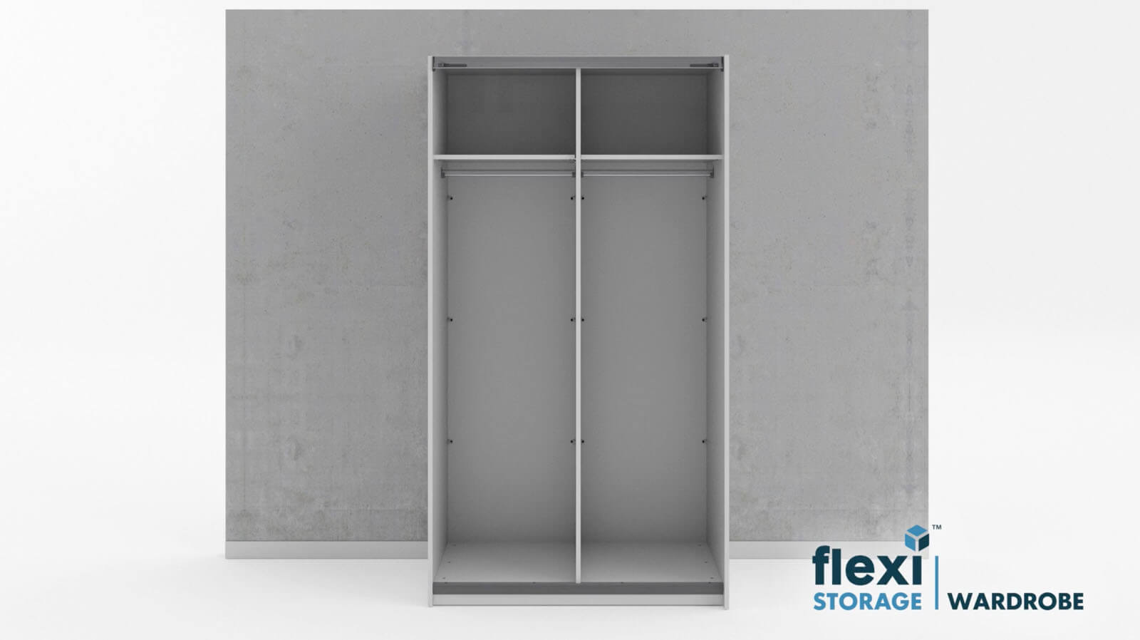 Sliding Wardrobe 2 Door Frame White Flexi Storage