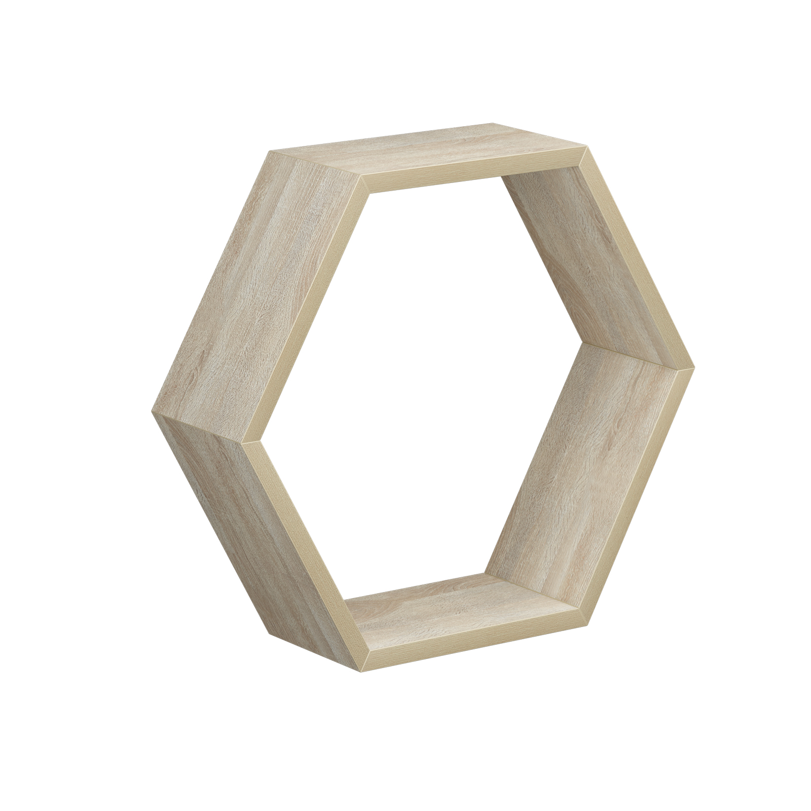 Hexagonal Wall Shelf Oak
