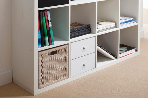 Flexi Storage Clever Cube Timber Insert 2 Drawer White High Gloss installed in Flexi Storage Clever Cube Unit