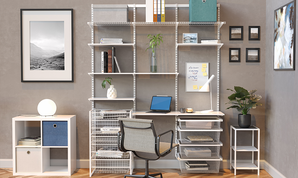 Flexi Storage Double Slot System on office wall