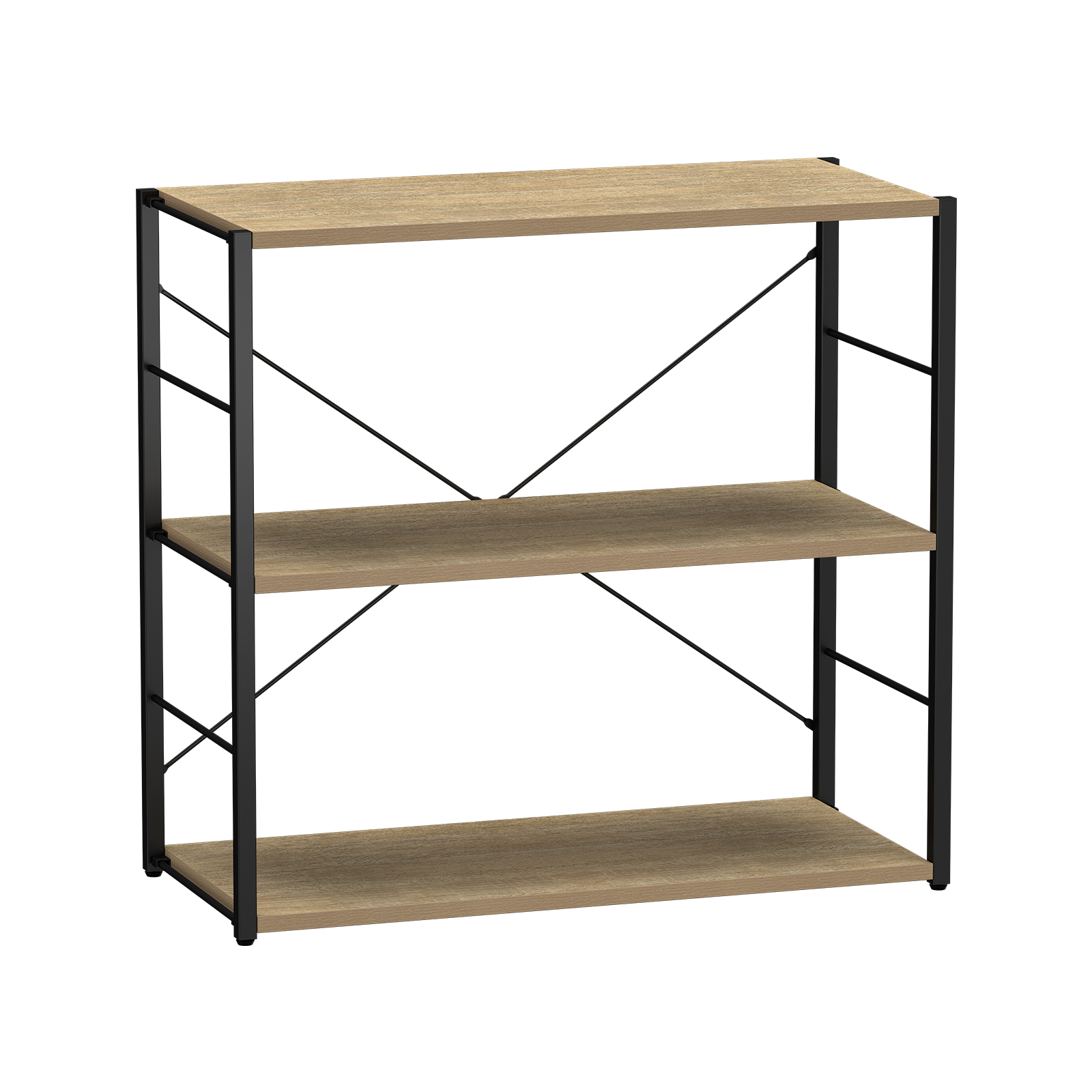 Silhouette 3 Shelf Starter Kit Black & Oak 755mm