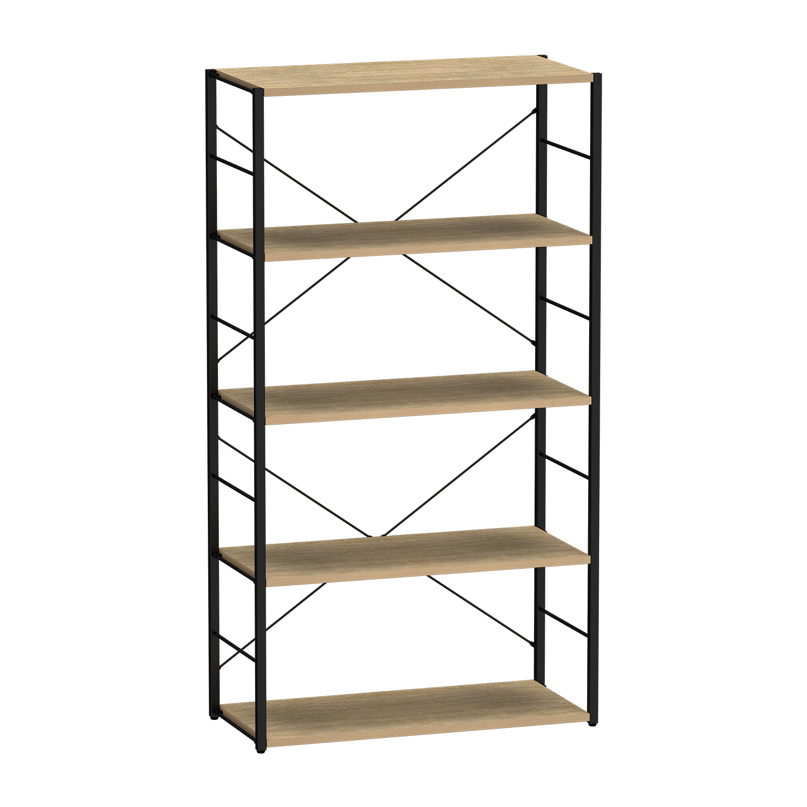 Silhouette 5 Shelf Starter Kit Black & Oak 1475mm